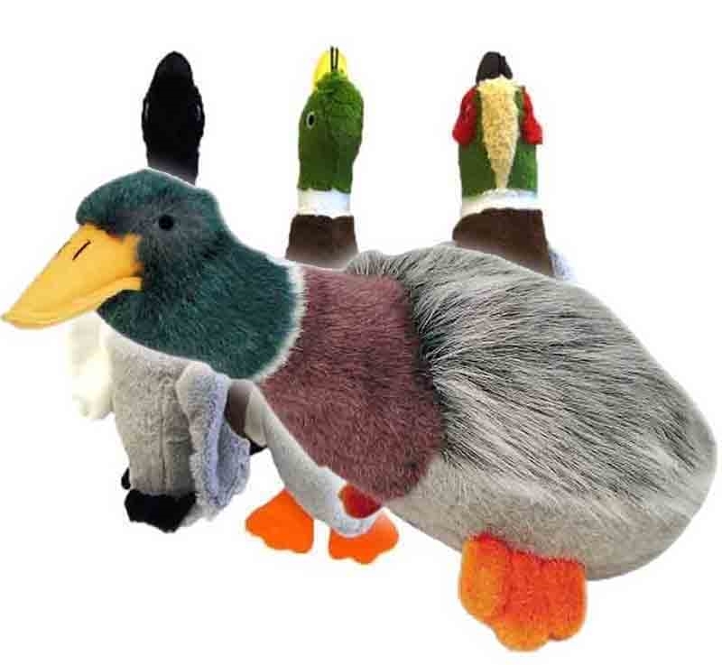 2 X OFFICIAL LICENSED DOG CAT PET SOFT TOY DUCK & PHEASANT SQUEAKY SQUEAKER 