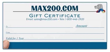  Max200 Physical Gift Certificate 